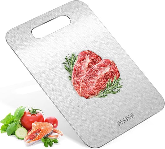 Stron- Dura Cutting Board - 304 Food Grade Stainless Steel Cutting Boards for Kitchen- for cutting Meat, Fruit, Vegetables, Outdoor or Indoor 11.5" X 8" (1, Small)-Ruum Studio Home