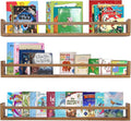 AZSKY Light Walnut Nursery Book Shelves 36 in Floating Wall Mounted Bookshelf Kids Room Hanging Shelves Toddlers Toys Books Storage Organizer a Set of 3-Ruum Studio Home