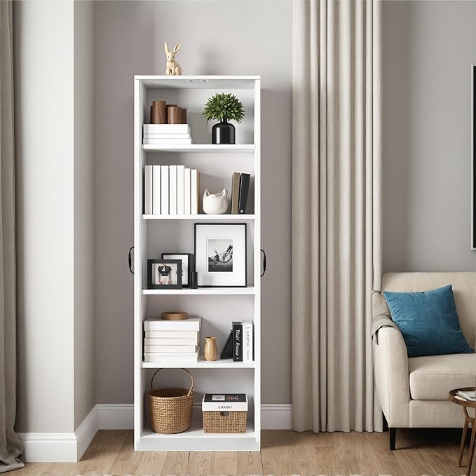 Storage Cabinet/Pantry cabinets, Soft White Finish, 71" Tall Wood Cupboard with 2 Door and 3 Adjustable Shelves for Kitchen, Dining Room, Living Room, Bathroom (Style 1)-Ruum Studio Home