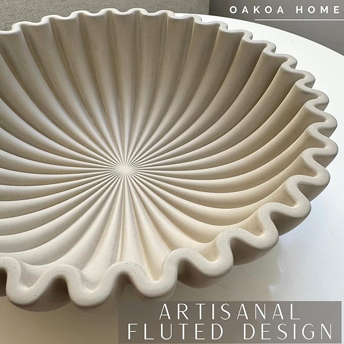 OAKOA Concrete Decorative Bowl - Organic Modern Home Decor Bowl - Decorative Objects - Cement Fruit Bowl - Modern Organic Home Decor-Ruum Studio Home