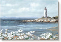 cozy country Lighthouse Wall Art 16"x11" - Coastal Pictures Beach Canvas Ocean Decor - Nautical Artwork Seascape Painting for Bathroom, Bedroom, Sea House-Ruum Studio Home