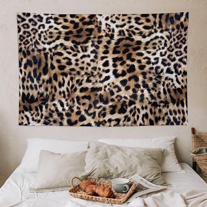 HZOHNAGO Leopard Print Tapestry Nature Wildlife Vintage Cheetah Fur Spot Animal Skin Wild Animals Spots Printed Wall Tapestry Painting Wall Hanging for Bedroom Living Room Dorm 60" W x 40" H-Ruum Studio Home