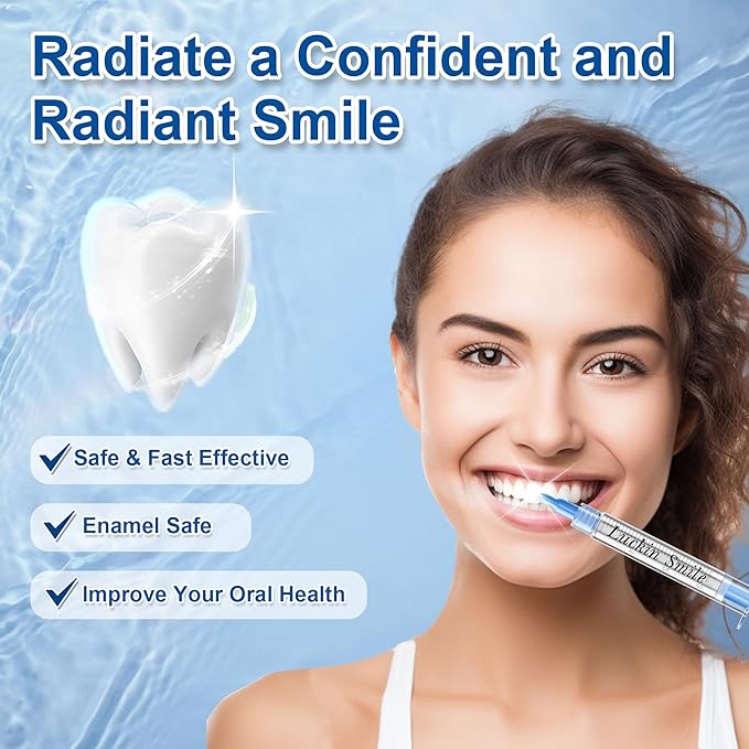 LUCKIN SMILE 10pcs Teeth Whitening Gel Refill with 35% Carbamide Peroxide Suitable for Sensitive Teeth Whitening, Teeth Whiteners Used in Conjunction with Teeth Whitening Kits-Ruum Studio Home