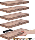 Sorbus Floating Shelves for Wall, Bathroom Shelves Wall Mounted for Kitchen, Bedroom, Living Room, Bathroom Storage, Over Toilet, Hanging Book Shelf for Ｗall Home Decor (Mahogony, 5 Pack)-Ruum Studio Home