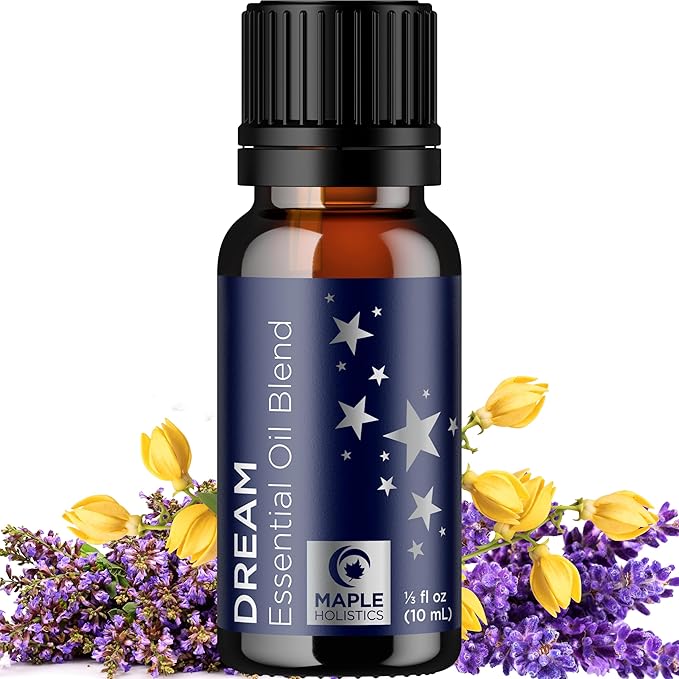 Sleep Essential Oil Blend for Diffuser - Dream Essential Oils for Diffusers Aromatherapy and Relaxation with Clary Sage Ylang-Ylang Roman Chamomile and Lavender for Sleep Time Support (10mL)-Ruum Studio Home