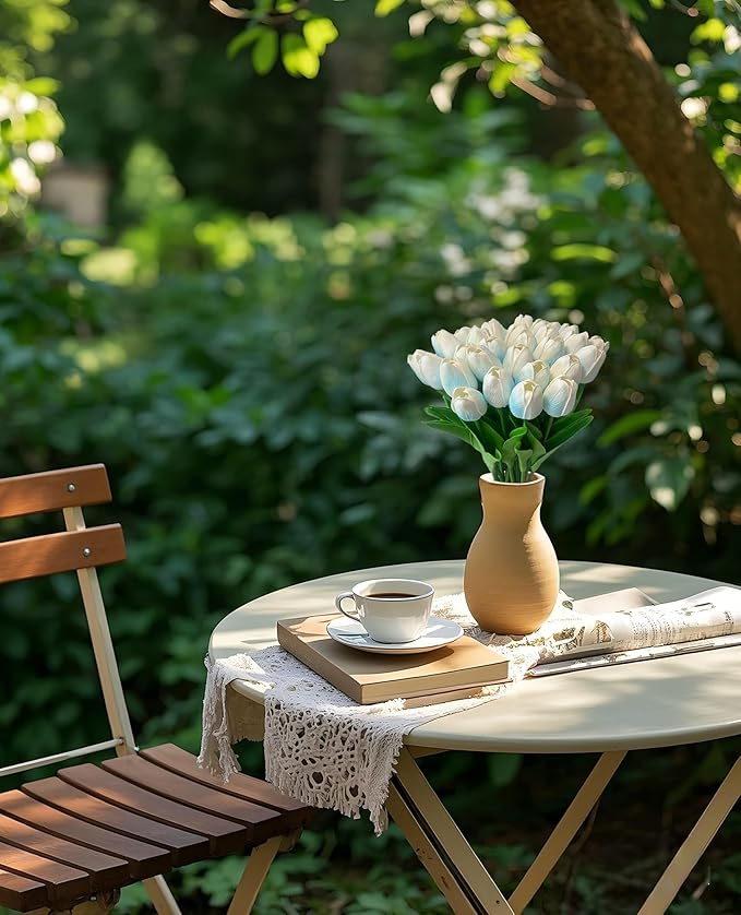 15 Pcs Fake Tulips Artificial Flowers Real Touch PU Faux Flowers Tulip Stems for Wedding Bouquet Floral Arrangement Home Party Office Decorations Mother's Day-Ruum Studio Home