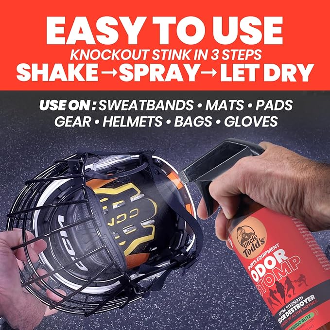 Uncle Todd’s Odor Stomp Sports Equipment Odor Eliminator Spray - Extra Strength Enzyme-Powered Deodorizer for Football, Hockey, Gym Bags, and Athletic Gear - Bamboo Blitz Scent - 16 oz-Ruum Studio Home