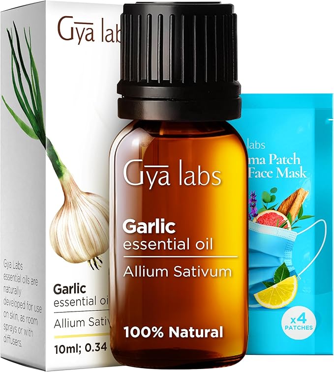Gya Labs Garlic Essential Oil for Diffuser - 0.34 Fl Oz - 100% Pure Natural Garlic Oil for Skin, Hair, Candle Making Scent-Ruum Studio Home