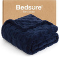 Bedsure GentleSoft Navy Blue Throw Blanket for Couch - Checkered Fleece Blankets Gifts for Women Men Girls, Cute Soft Cozy Throw for Bedroom Home Decor Gifts, 50x60 Inches-Ruum Studio Home