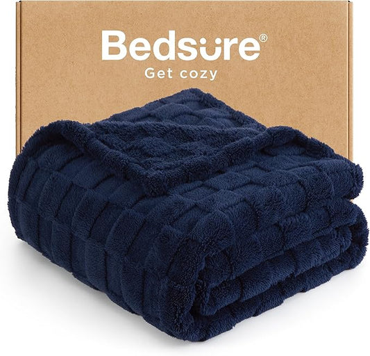 Bedsure GentleSoft Navy Blue Throw Blanket for Couch - Super Soft Cozy Blankets Gifts for Women Men Girls, Cute Small Fleece Throws for Bedroom Home Decor, 50x70 Inches-Ruum Studio Home