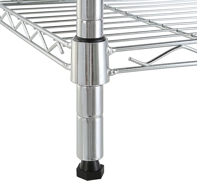 Amazon Basics 5-Shelf Tower Adjustable Storage Shelving Unit, Chrome, 16 D x 16 W x 54 H in-Ruum Studio Home