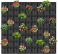 72 Pockets Hanging Planter Bags, Hanging Vertical Wall Mounted Plant Planting Grow Bags, Herb Garden Planter Outdoor Indoor Growing Bag, Gardening Vertical Greening Flower Container(1m×1m, Black)-Ruum Studio Home