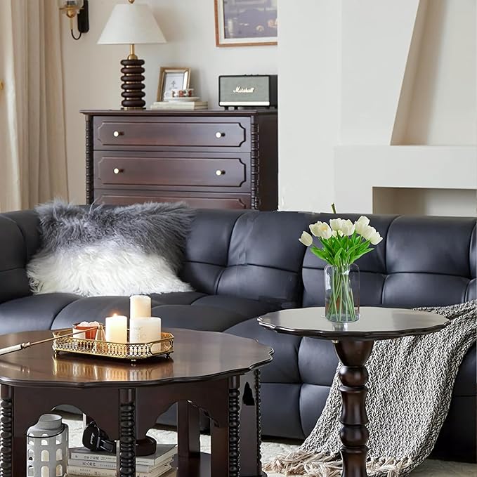 Mandy's Artificial Tulips 12 Stems White Partially Open PU Faux Flowers for Wedding Home Decor 13.5 Inch-Ruum Studio Home