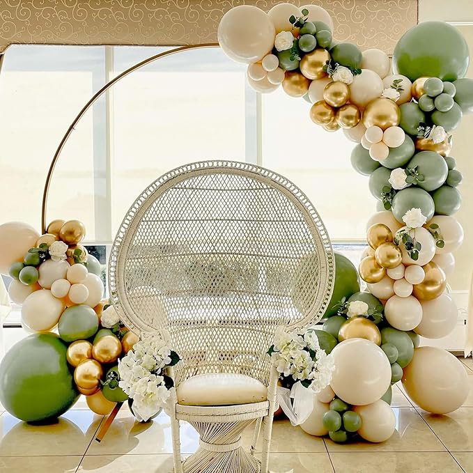 130pcs Sage Green Balloons Different Sizes 18" 12" 10" 5" Olive Green Balloons for Birthday Graduation Baby Shower Wedding Anniversary New Year Party Decorations-Ruum Studio Home