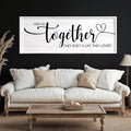 And So Together They Built A Life They Loved Decorative Rustic Sign & Plaque Framed Wall Art for Couples, 40''×15' Wooden Long Wall Decor Above Bed, Vintage Horizontal Farmhouse Wedding Gift-Ruum Studio Home
