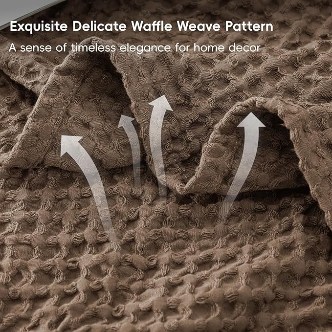 PHF Ultra Soft Waffle Weave Blanket King Size Cocoa Brown（104"x 90"）- Washed Lightweight Breathable Cozy Woven Blanket for Bed - Aesthetic Decor for Couch Bedding Sofa Home Car-Ruum Studio Home