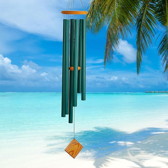 Woodstock Chimes Neptune Wind Chime for Outside 54" Large Verdigis, Deep Tone Sound for Outdoor Garden, Patio, Porch Decor, Encore Collection DCV54-Ruum Studio Home