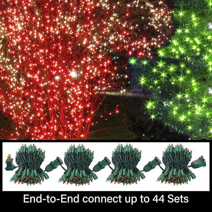 100 Count Red and Green - String Lights - 21.6FT LED Christmas Lights, Mini led Lights for Indoor Outdoor Home Holiday Party Wedding Independence Day Decoration-Ruum Studio Home