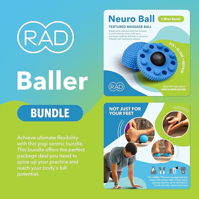 RAD Baller Bundle – Myofascial Release Balls for Full Body Mobility & Recovery, Trigger Point Relief – Includes Rounds (Set of 3), Recovery Rounds (Set of 2), and Neuro Ball Foot Roller-Ruum Studio Home