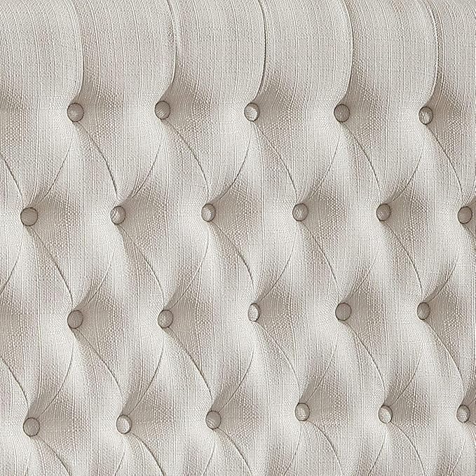 24KF Upholstered Tufted Button Linen Fabric Headboard,Comfortable Fashional Headboard Queen/Full Size,Ivory-Ruum Studio Home
