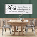 Bless the Food Before Us, the Family Beside Us, and the Love between us Framed Wall Art for Dining Room, 40''×15'' Holy Positive Religious Rustic Bible Verse for Christian God Jesus Christ Prayer-Ruum Studio Home
