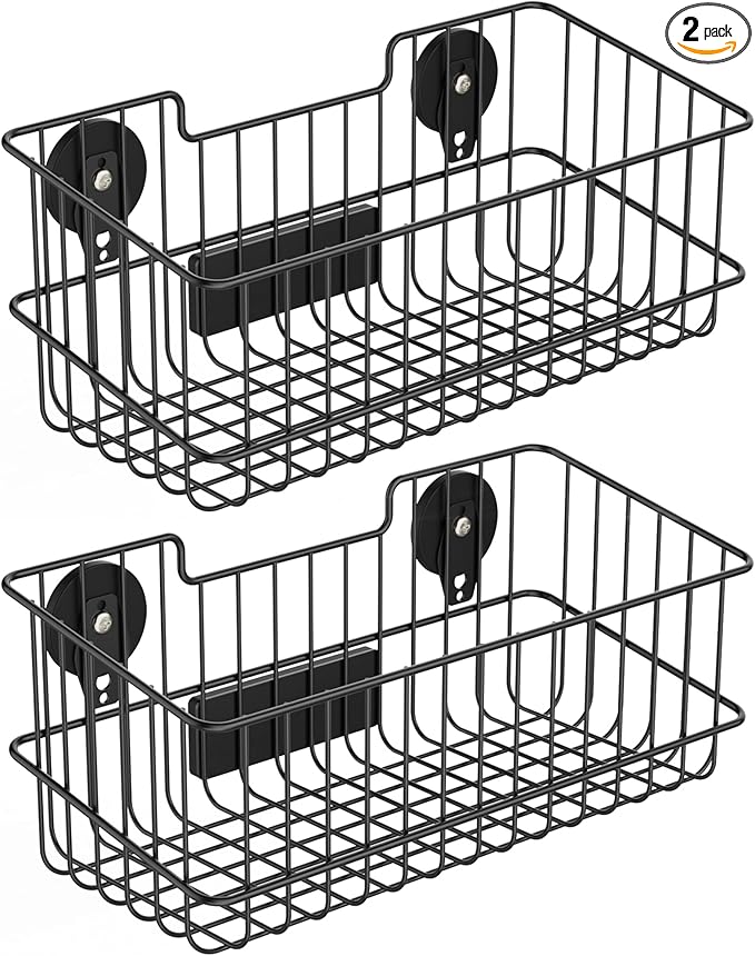ULIBERMAGNET Magnetic Baskets, Large Capacity Metal Wire Mesh Basket Holder Organizer for Sundry Tool Storage, Magnetic Shelf for Garage, Laundry, Kitchen, Workshop, Cabinet(2 Pack)-Ruum Studio Home