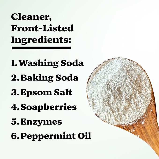 Pronounce Laundry Detergent Powder Alternative | Non-Toxic, Eco-Friendly, Natural for Sensitive Skin, Eczema, and Babies. Stain + Smell Fighting. HE Safe (Peppermint, 120 Loads)-Ruum Studio Home