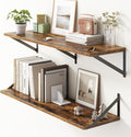 36"W x 10"D Floating Shelves, 10 Inch Deep Floating Shelves, Farmhouse Rustic Deep Wall Shelves for Home Decor, Wide Large Floating Shelf for Bathroom, Living Room, Kitchen, Study Room, Rustic Brown-Ruum Studio Home