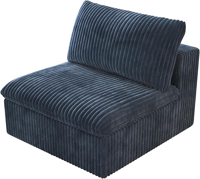 Ottoman, Modular Sectional Sofa,Cushion Covers Removable, Minimalist Couch for Modern Living Room Sofa Sets for Office House,Bedroom and Apartment,No Assembly Required,Blue-Ruum Studio Home