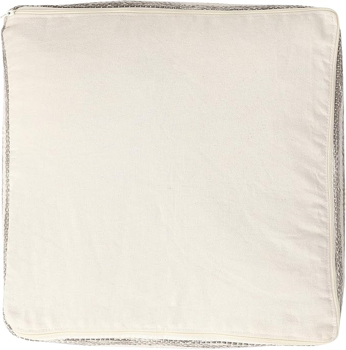 REDEARTH · Tufted Pouf Ottoman with Filler Textured Storage Cube Bean Bag Pouffe Footrest for Living Room, Bedroom, Nursery, Kidsroom; 100% Cotton (17.5"X17.5"X17.5", Melange Delight Taupe)-Ruum Studio Home