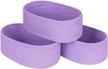 Baskets Bins for Shelf Storage Organizing/Cute Basket to Store and Organize Household Items/Woven Rope Basket for Living Room, Bedroom,Playroom,3 Packs Purple Basket-Ruum Studio Home