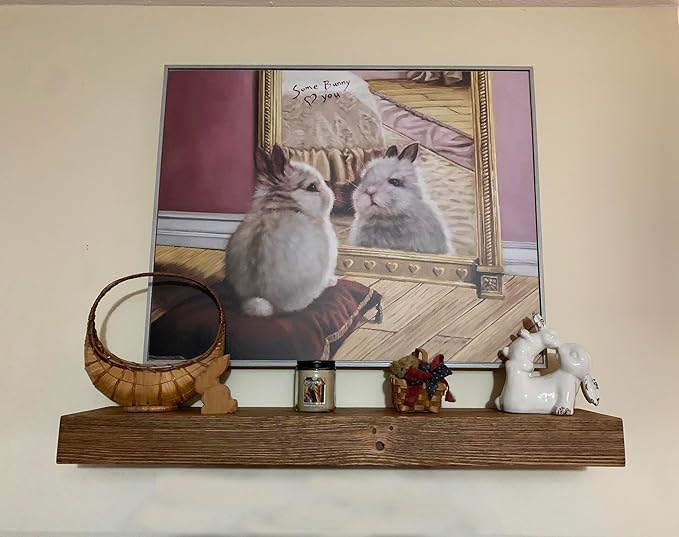 joelsantiques - 18 Inch Wooden Floating Shelves for Wall - 18x6x2 in - Made of Natural Wood - Short Heavy Duty Rustic Wall Shelves for Bedroom - Perfect for Bathroom, Kitchen - Medium Brown-Ruum Studio Home