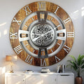 The Gears Clock Real Moving Gear Wall Clock England Line (Vintage Brown, 36 inches (90 cm))-Ruum Studio Home