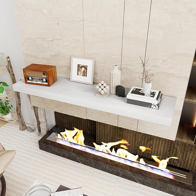 White Floating Shelves 48 Inch Long, 12 Inch Deep Floating Shelves for Wall, 48 x 12 Large Wall Shelves for Home Storage & Display, 2" Thicked Floating Shelf for Bedroom, Living Room, 1 Pack-Ruum Studio Home