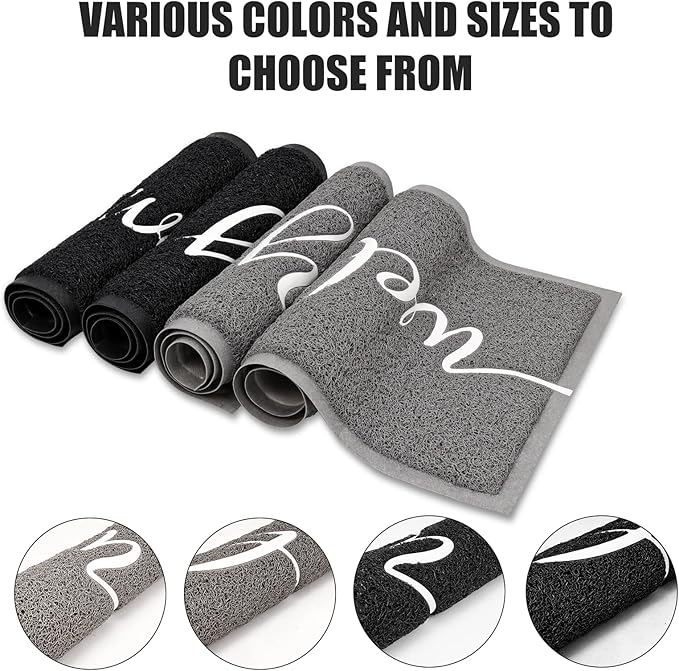 FireProof Outdoor Indoor Welcome Mat, Long-lasting Non-Slip and Easy to Clean Rectangular Entrance Mat, Grey (30 x 17.5) For High Traffic Areas-Ruum Studio Home