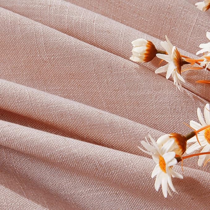 Joydeco Linen Curtains for Living Room,Light Filtering Rod Pocket Back Tab Semi Sheer Drapes Window Long Curtains 108 inches Long Sheer Bliss-Ruum Studio Home