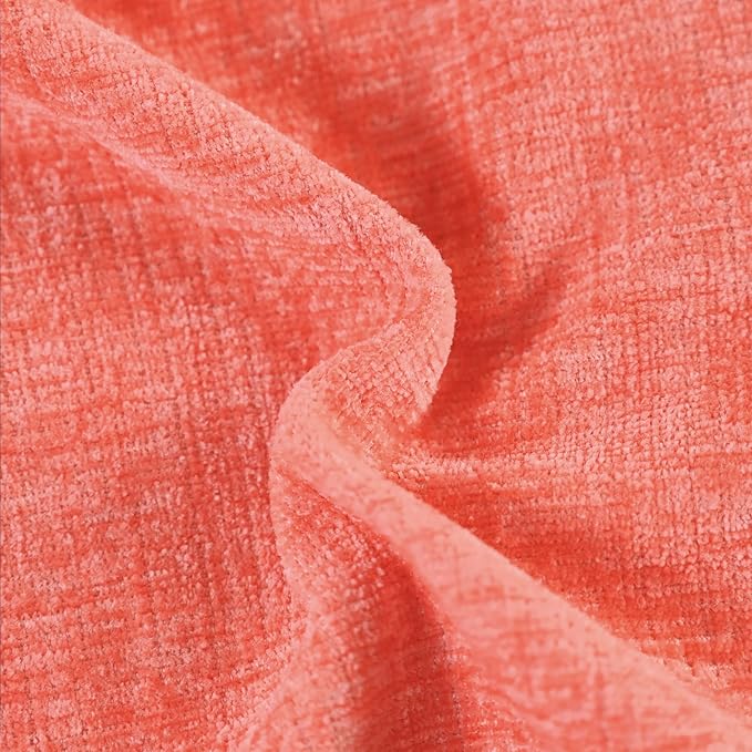 CaliTime Throw Pillow Covers Decorative 26 X 26 Inches Pack of 2 Cozy Chenille Cushion Cases for Couch Sofa Bed Living Room Home Living Coral-Ruum Studio Home