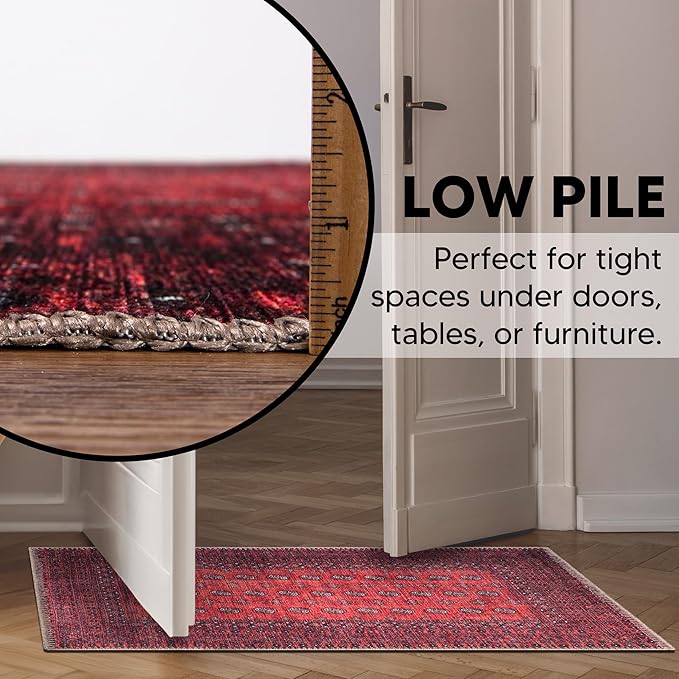 Keen Home Design 2x3 Rug - Machine Washable Entry Rug with Non-Slip Backing, Ideal for Enteryway, Kitchen, Bathroom, Laundry Room - Vintage, Easy Clean, Durable, Low Pile Rug - (2' x 3')-Ruum Studio Home
