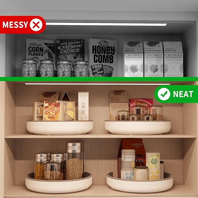 2 Pack 10 Inch Non-Skid Lazy Susan Turntable Organizers - Spinning Rack for Pantry Organization and Storage, Kitchen, Cabinet, Fridge, Bathroom Vanity, Countertop, Under Sink Organizing, Spice Rack-Ruum Studio Home