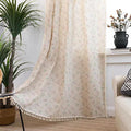 Sutuo Home Florals Boho Farmhouse Curtains, Semi-Blackout Drape Bohemian Window Treatment Cotton Linen Panel with Tassels for Bedroom Living Room, Rod Pocket, 1 Panel 59" W x 84" L-Ruum Studio Home