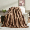 Luxury Faux Fur Blanket - Soft Warm Plush Blankets for Couch Sofa Bed, Fluffy Thick Throws for Bedroom, Office, Living Room, Decorative Reversible, Not Easy to shed - 50"x60", Brown-Ruum Studio Home
