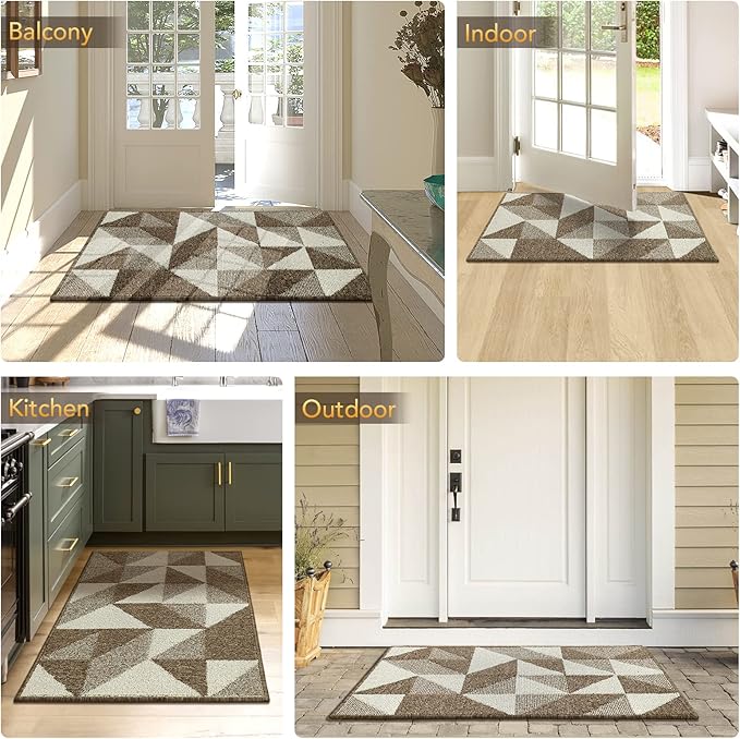 hicorfe Indoor Doormat,24"x35" Front Back Door Mat Rubber Backing Non Slip Door Mats,Low-Profile Absorbent Resist Dirt Entryway Doormat Inside Floor Mats for Entrance-Ruum Studio Home