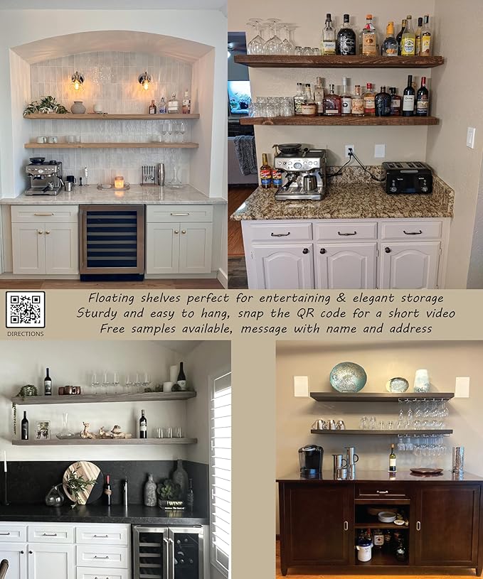 joelsantiques - 72 Inch Wooden Floating Shelves for Wall - 72x8x2 in - Made of Natural Wood - Long FWall Shelves for Bedroom - Perfect for Living Room, Kitchen - Made in USA - Beige-Ruum Studio Home