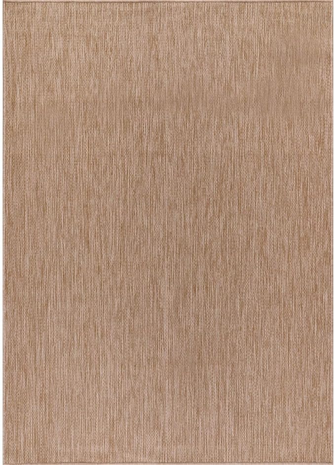 Washable Indoor Outdoor Rug 8x10 Weather Resistant Area Rugs Modern Solid Jute Rug for Porch Deck Balcony Backyard Patio Outside Carpet (8 X 10 Jute Beige)-Ruum Studio Home