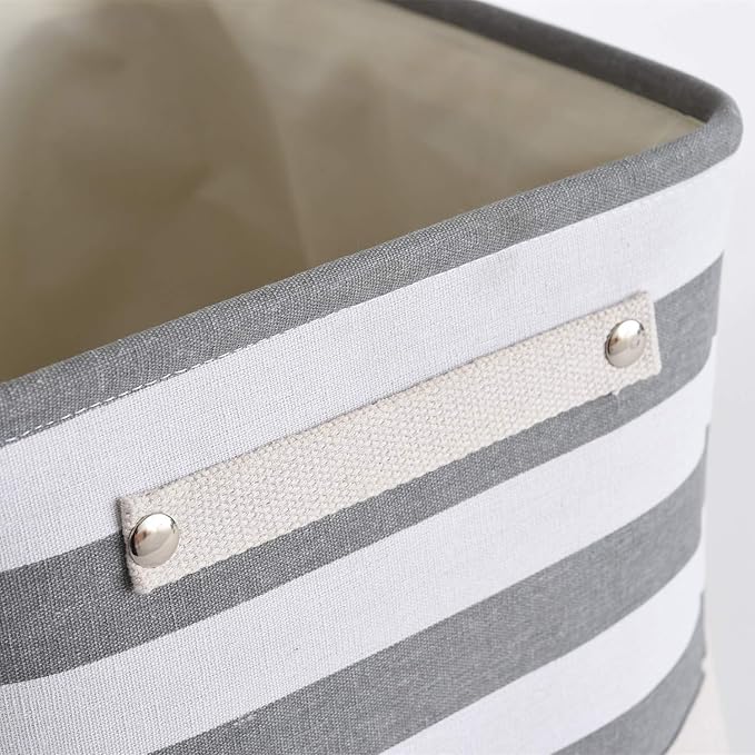 TheWarmHome Extra Large Cube Storage Bins Baskets for Organizing, Sturdy Fabric Storage Basket Cube W/Handles, Decorative Foldable Storage Baskets for Shelves Closet Nursery Toy (3 Pack 16×12×12inch)-Ruum Studio Home