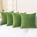 CaliTime Throw Pillow Covers Decorative 18 X 18 Inches Pack of 4 Cozy Chenille Cushion Cases for Couch Sofa Bed Living Room Home Forest Green-Ruum Studio Home
