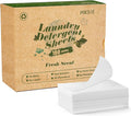 Poesie Laundry Detergent Sheets Fresh Scent 160 Count Clear Non-Plastic Hypoallergenic Liquid Less Sheets for Home Dorm Travel Camping & Hand Washing Clean No Waste-Ruum Studio Home
