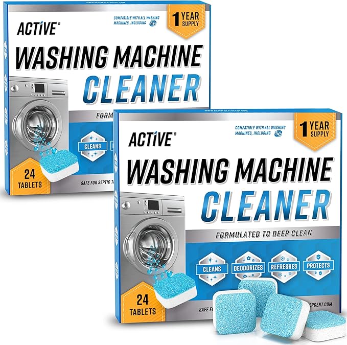 Washing Machine Cleaner Descaler 48 Pack - Value Size Deep Cleaning Tablets HE Front Loader & Top Load Washer, Septic Safe Eco-Friendly Deodorizer, Clean Inside Laundry Drum Tub Seal - 48 Count-Ruum Studio Home
