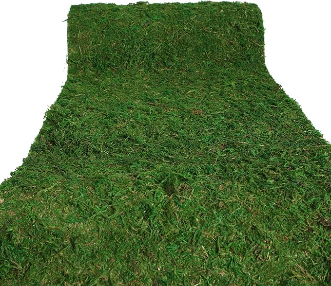 Moss Roll, Dried Moss for Crafts, Moss Table Runner for Fairy Gardens, Wedding Woodland Decor, Preserved Moss Mat for Table Decoration (12" W x 60" L)-Ruum Studio Home