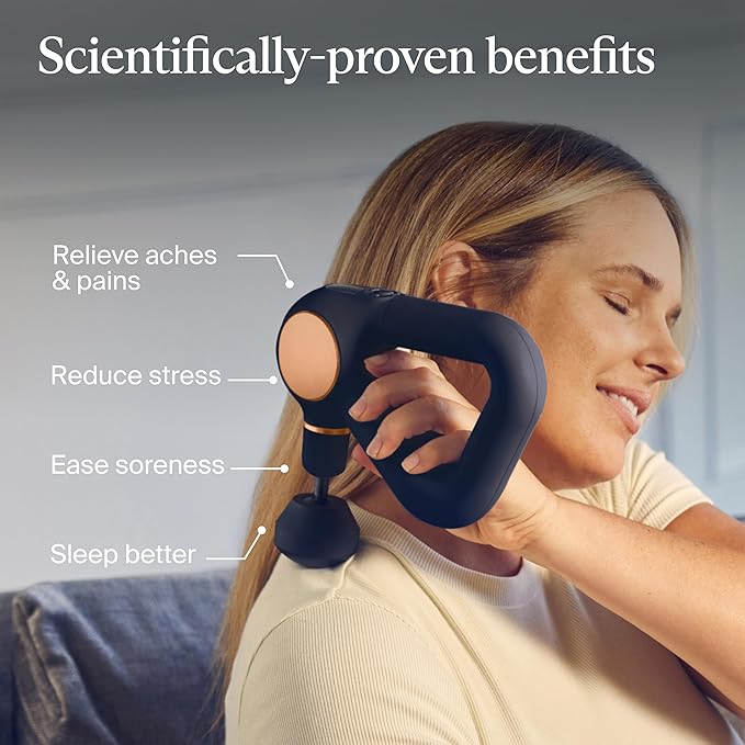 TheraGun Sense by Therabody - Deep Tissue Massage Gun with Preloaded Routines for Stress Relief, Pain Relief & Muscle Soreness in Neck, Back, Leg, Knee, and Shoulder (Black)-Ruum Studio Home